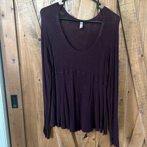 Purple empire waist semi sheer Free People blouse